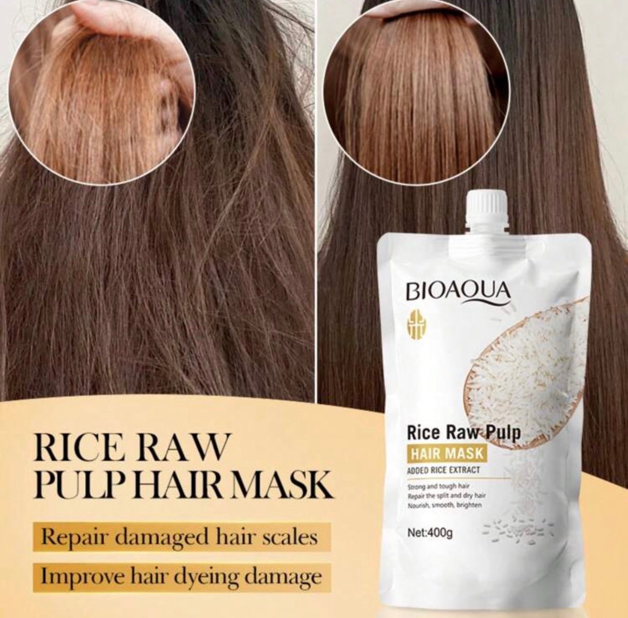 Bioaqua Rice Raw Pulp Hair Mask