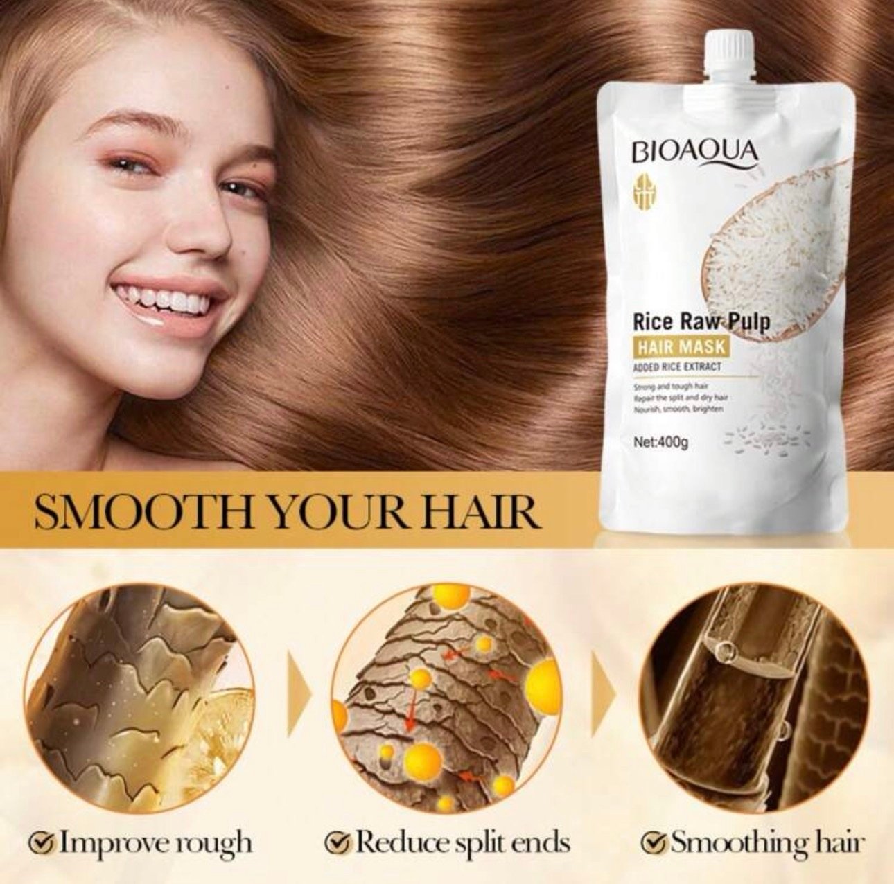 Bioaqua Rice Raw Pulp Hair Mask