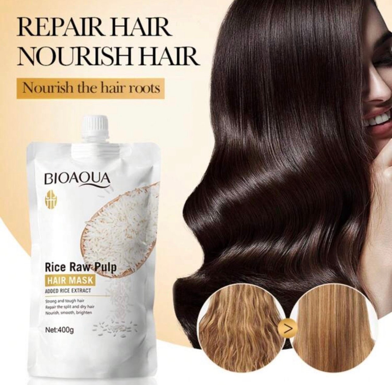 Bioaqua Rice Raw Pulp Hair Mask