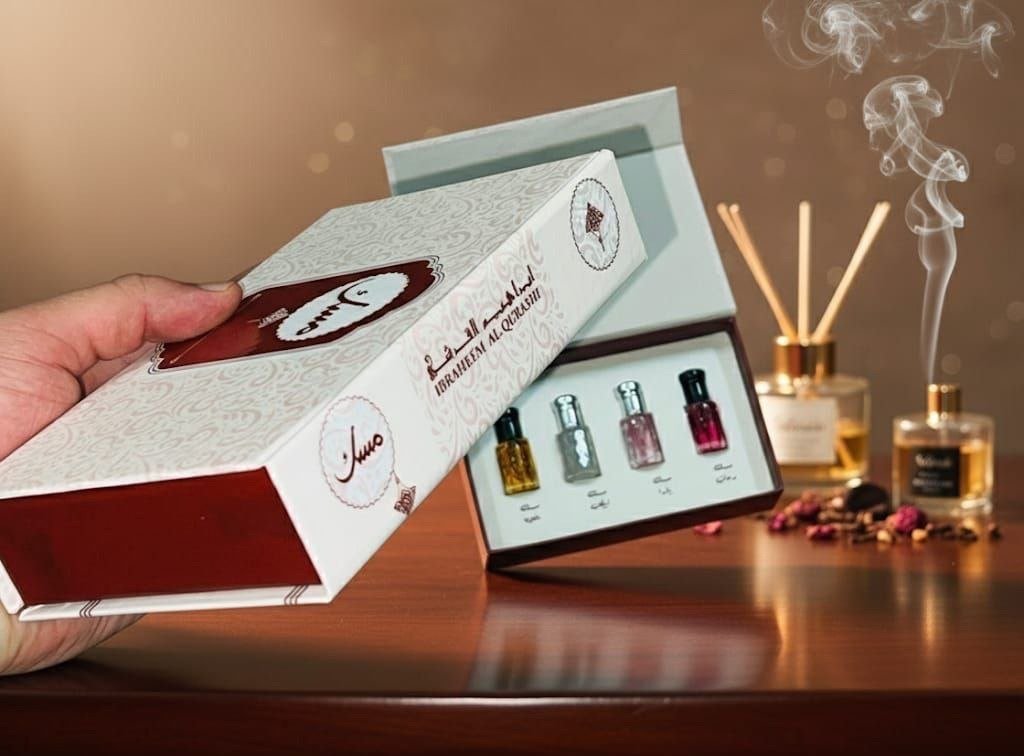 مجموعة المسك (مسك خمرة-مسك يارا-مسك الطهارة-مسك رمان) + شنطة هدايا