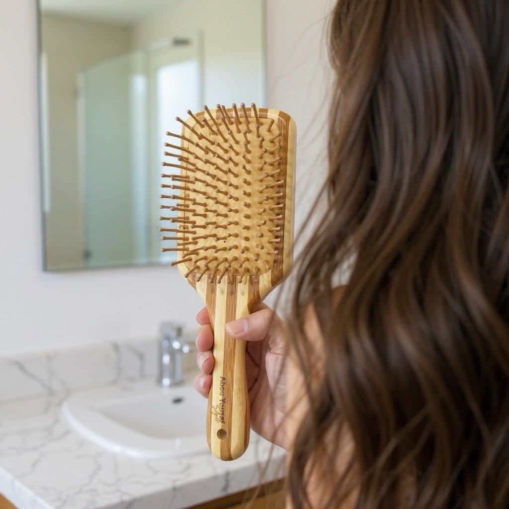 Anti-Frizz Natural Wood Hair Brush
