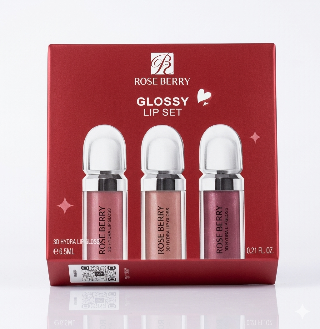 Rose Berry Glossy Lip Set