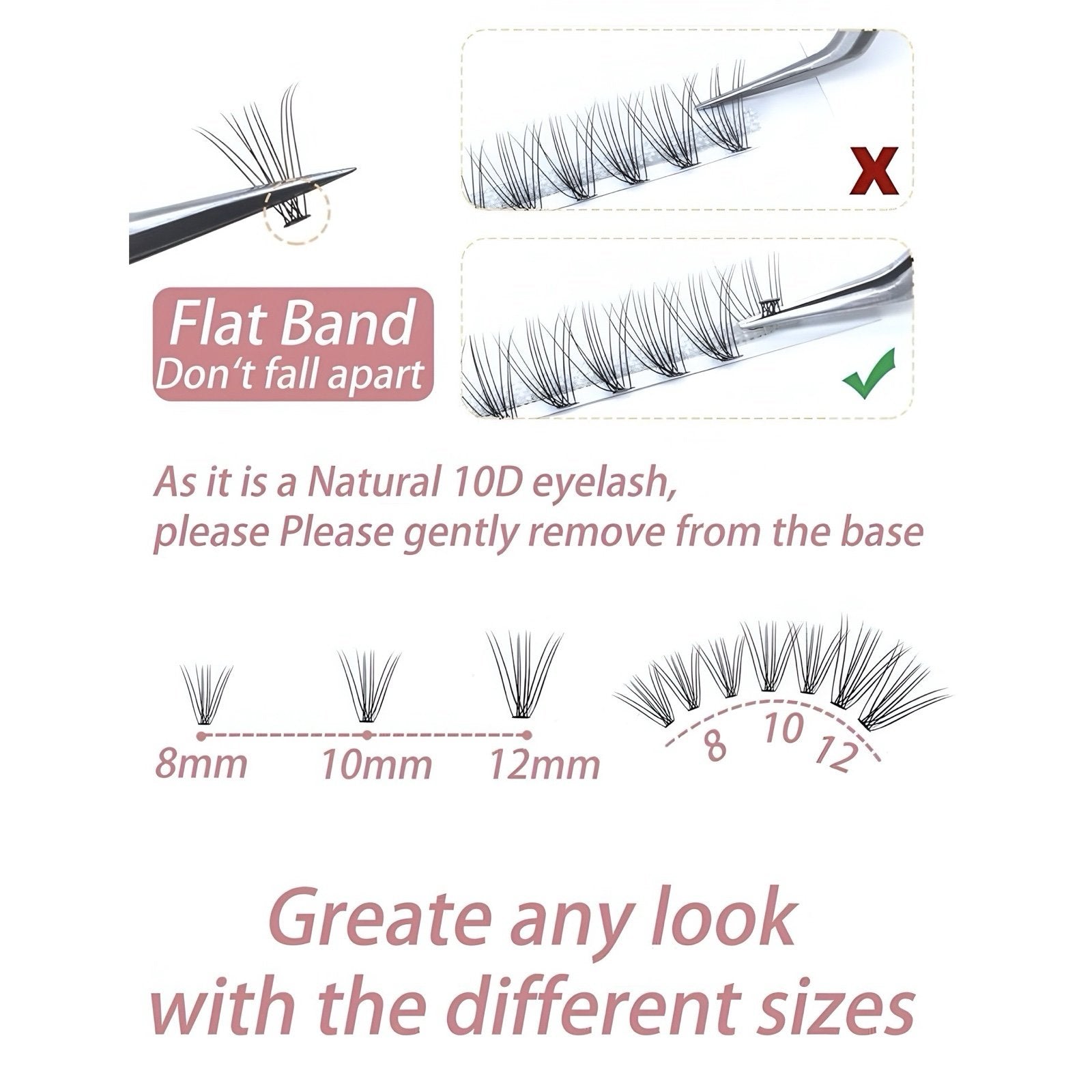 Individual Lashes 8-12 mm - 60pcs